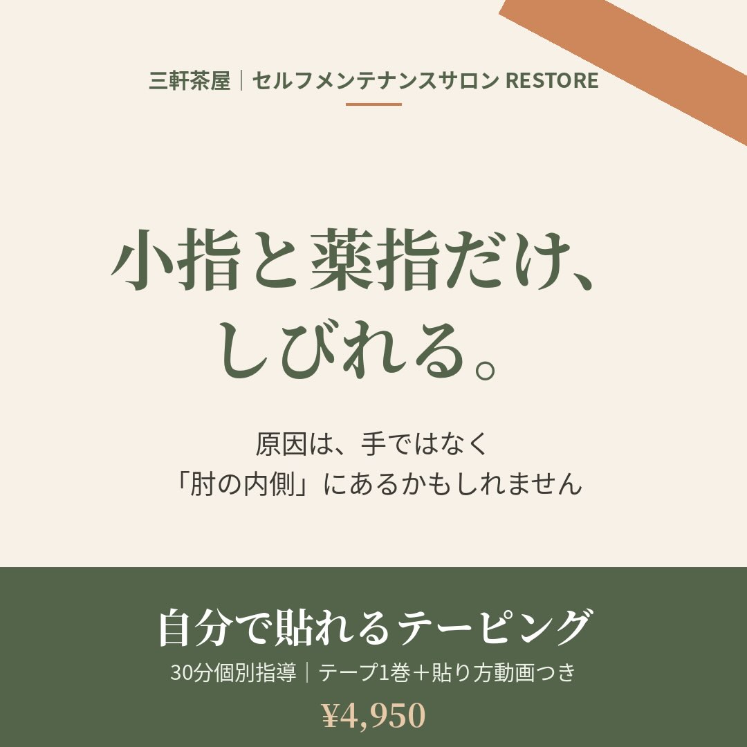 ・親指〜中指side → 正中神経